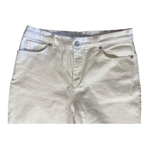 Gloria Vanderbilt Amanda Cropped Jeans~Size 6~White Embroidery Detail ~ L10 14 - Picture 6 of 11